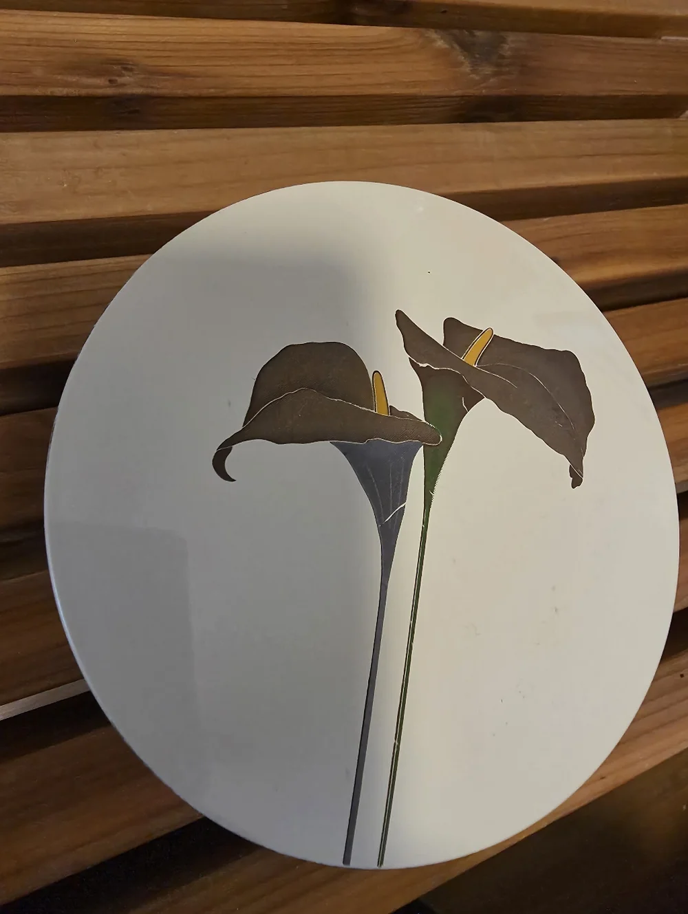 Vintage Otagiri coasters dish/container/ golden calla lily design. - Picture 2 of 5